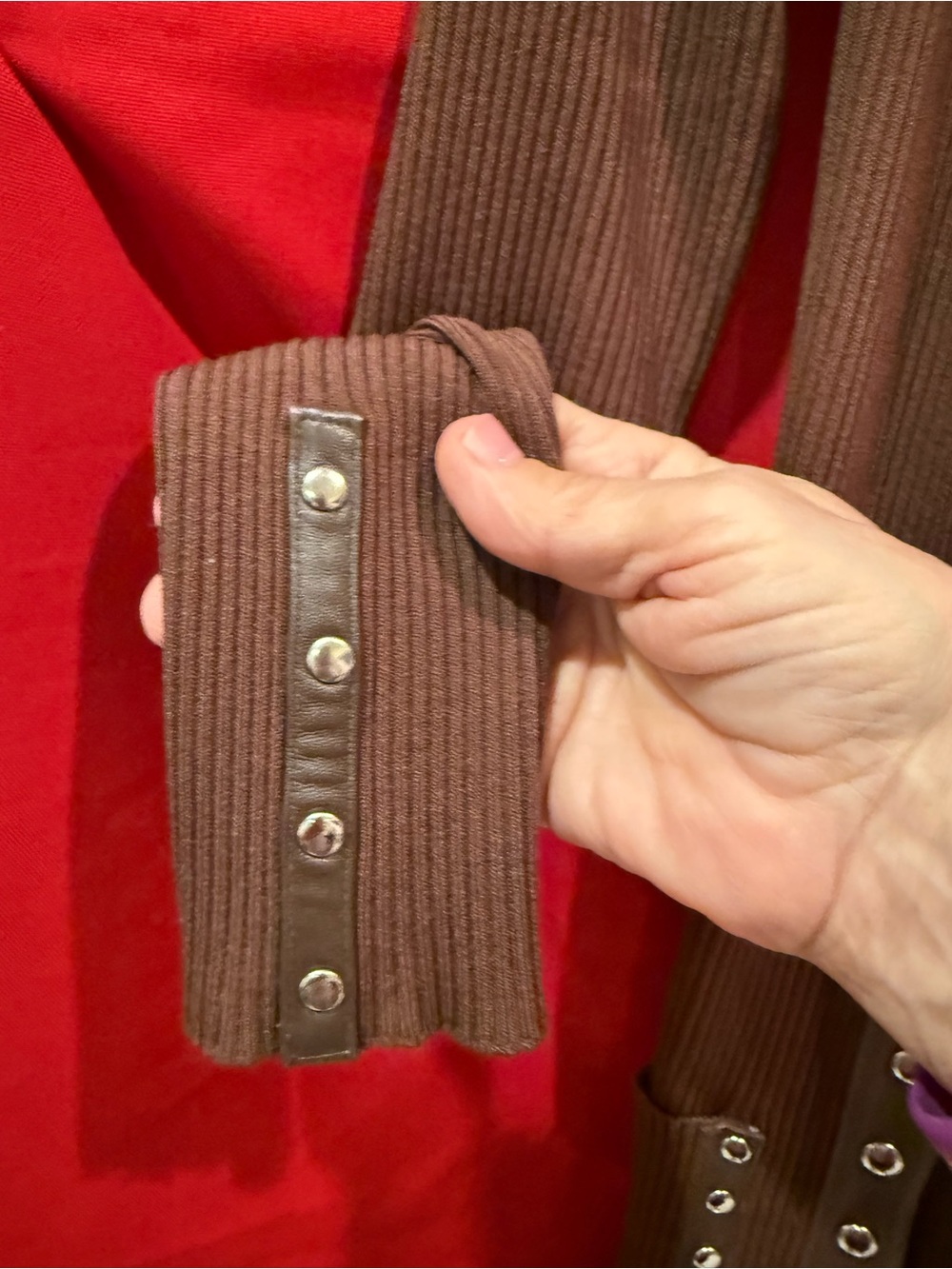 Cache Brown Ribbed Tank with Contrasting Trim - Picture 8 of 12